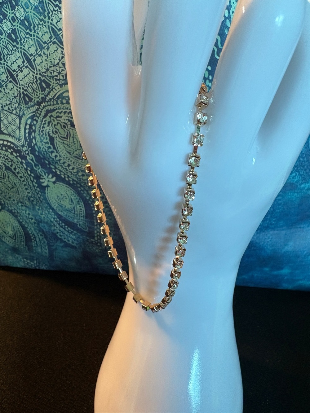 Classic Crystal Tennis Bracelet - Gold Lg